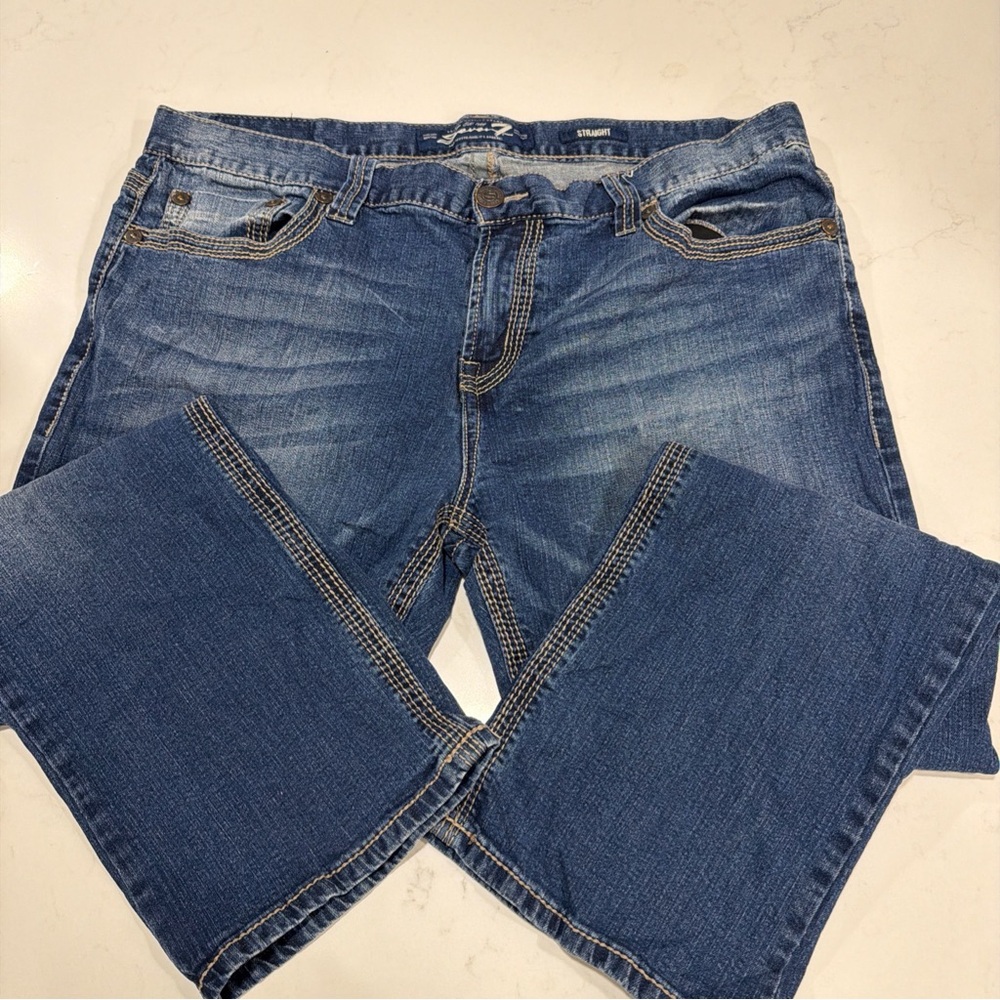 Seven7 Men's Dark Blue Bootcut Jeans